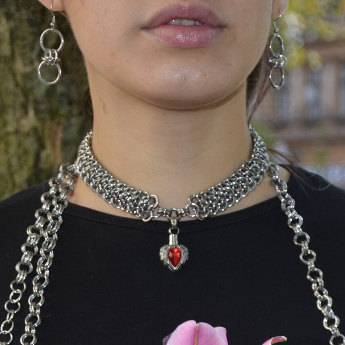 Promised Land chainmaille earrings image 1
