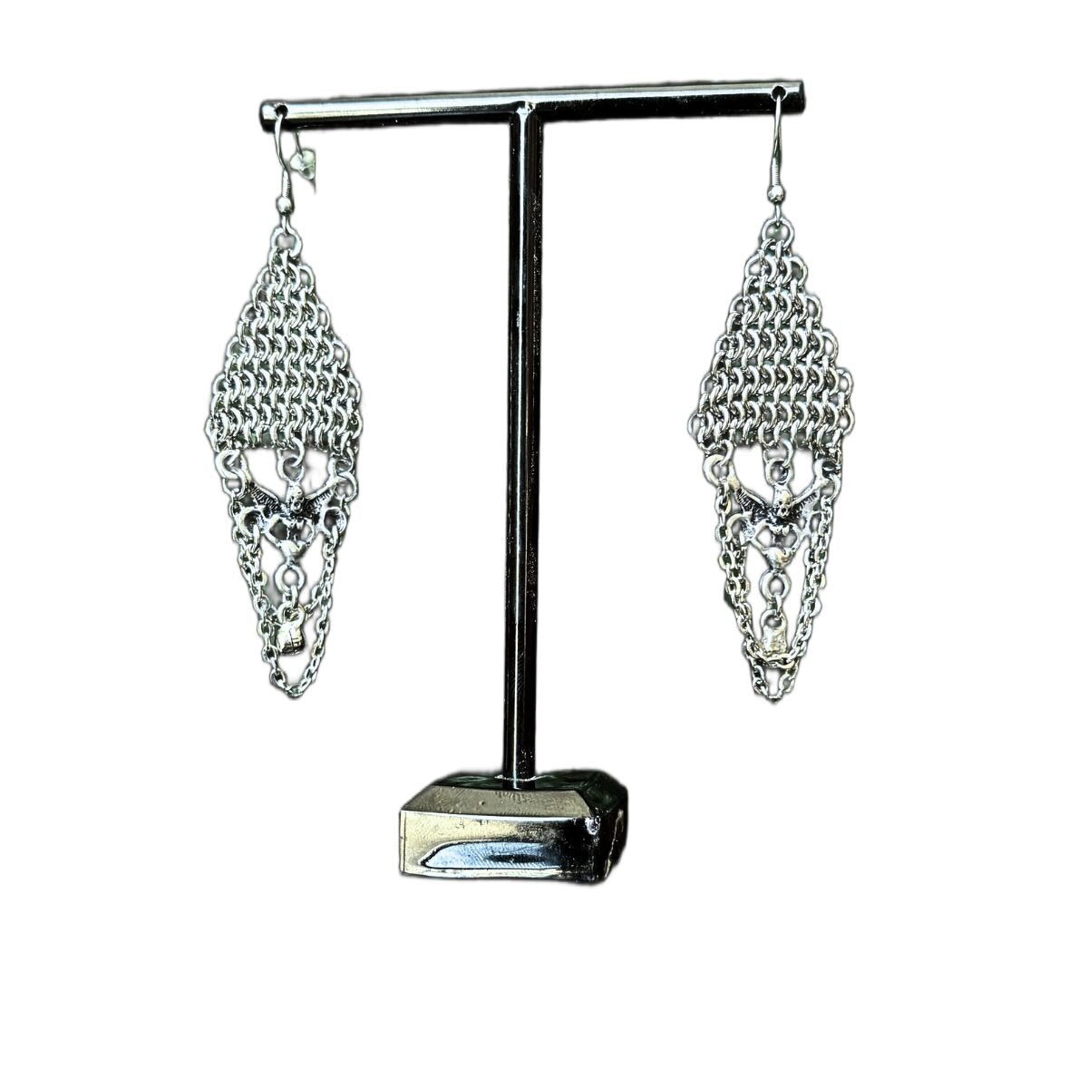 Salvia chainmaille earrings image 1