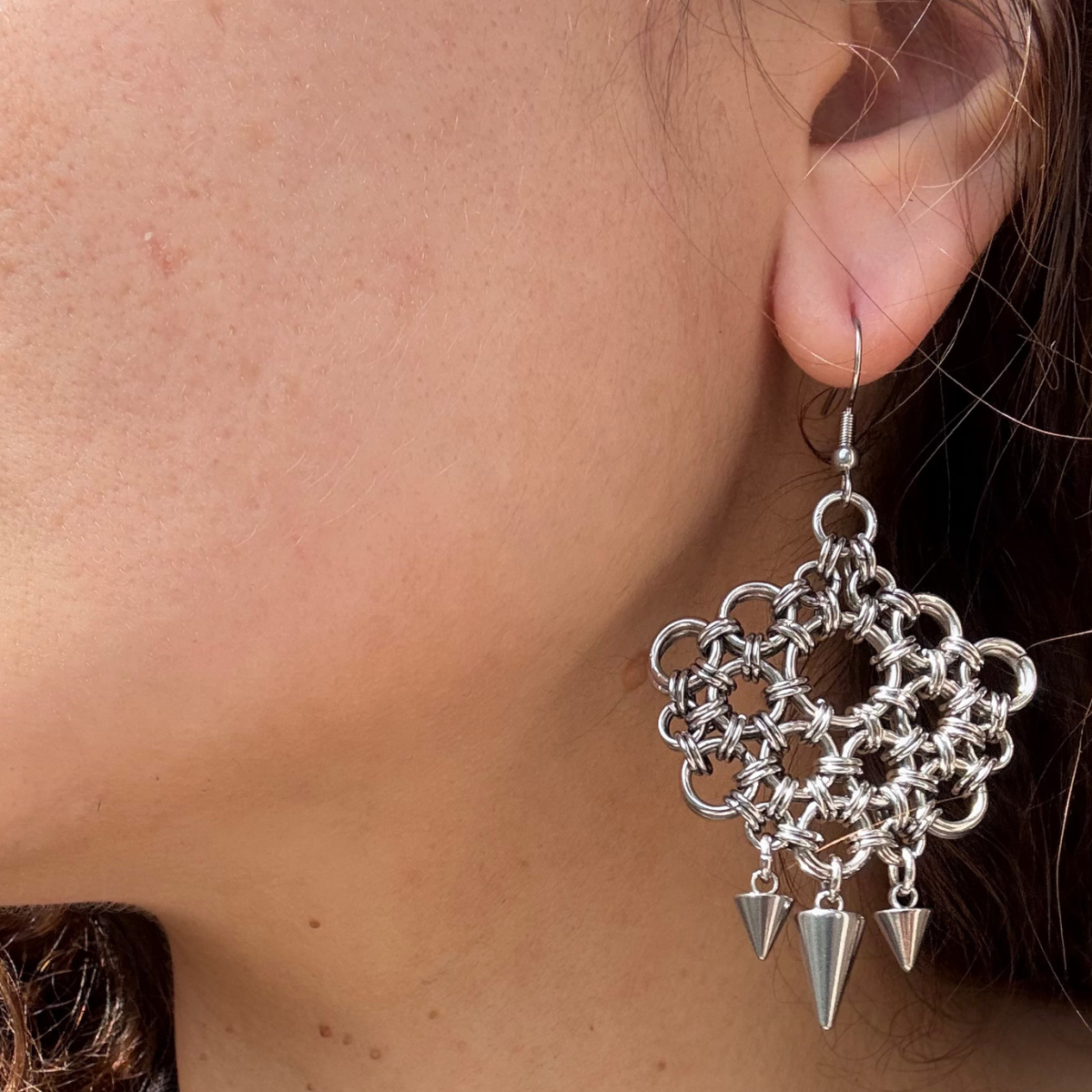 Hail chainmaille earrings image 0