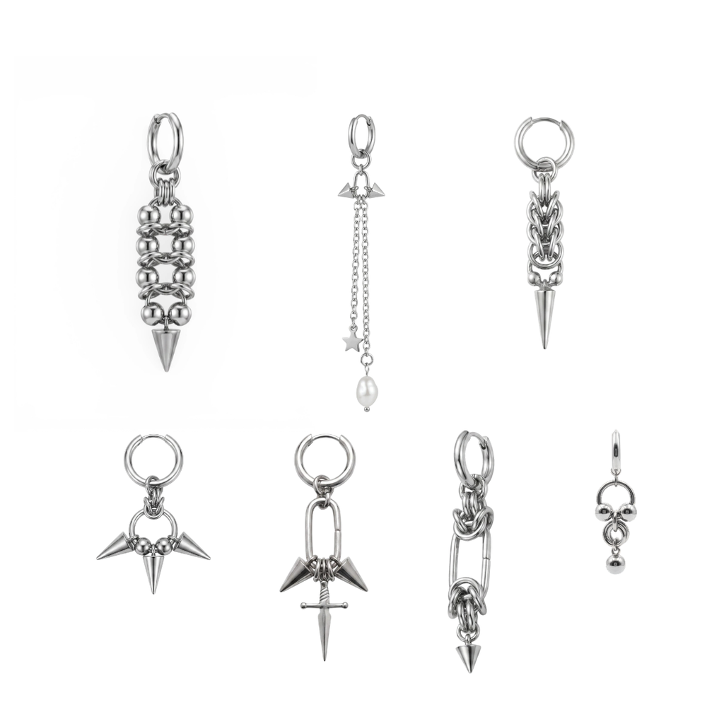 Mirage chainmaille single earrings