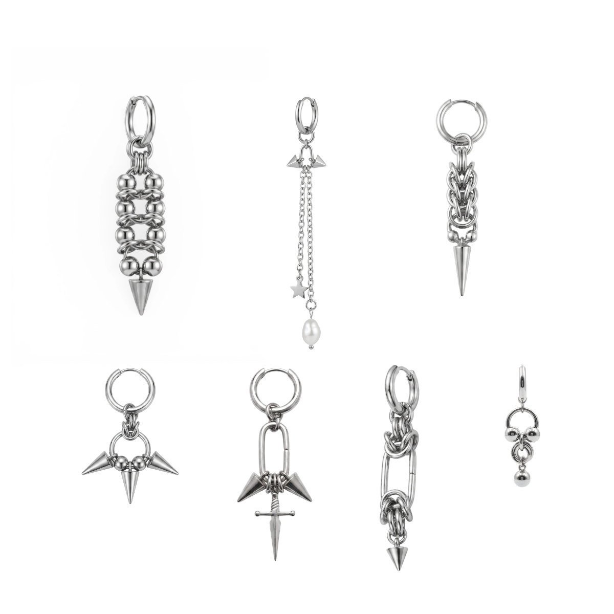 Mirage chainmaille single earrings