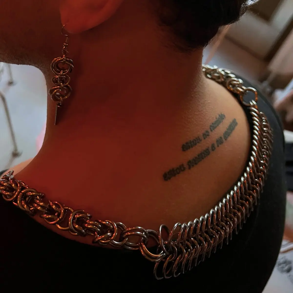 tension chainmaille necklace