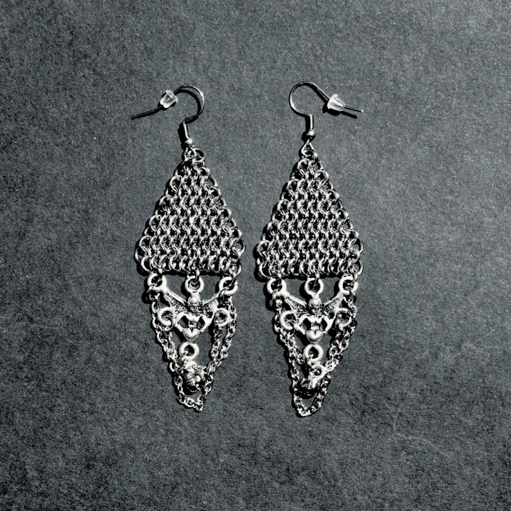 salvia chainmaille earrings