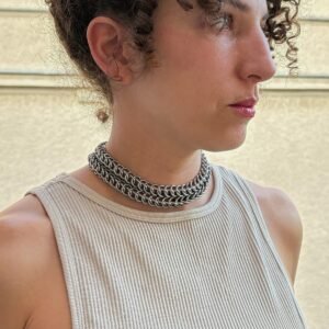 marigold chainmaille necklace